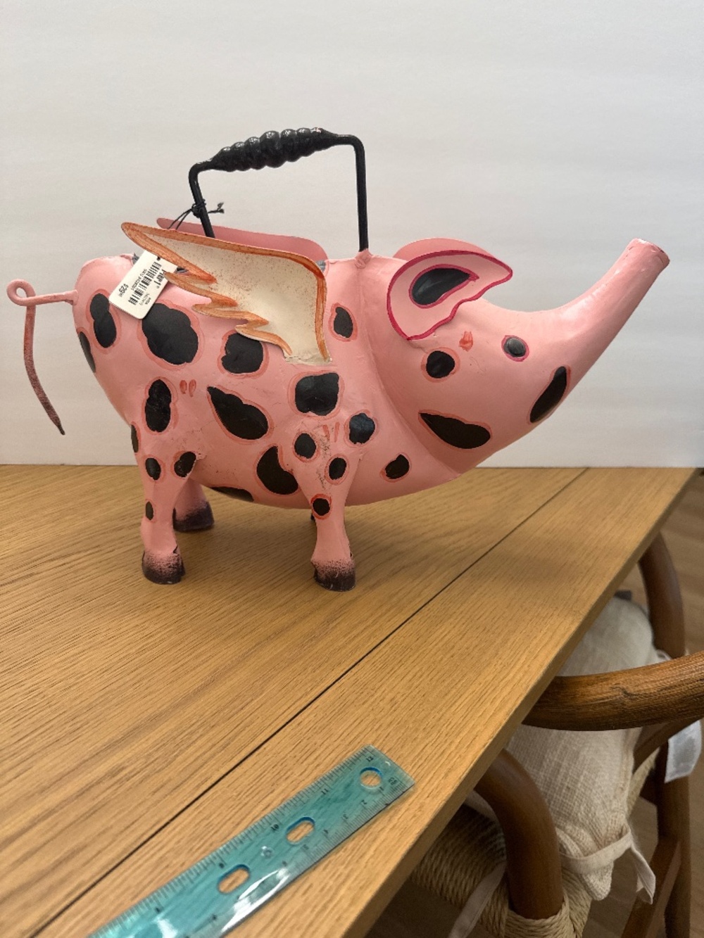 Flying Pig Metal watering can (Pink)